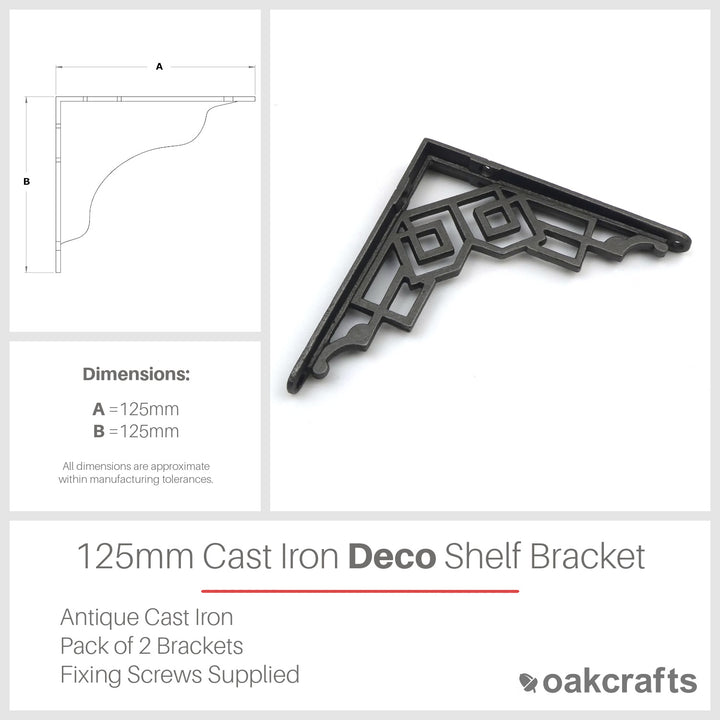 Pair of Art Deco Cast Iron Shelf Bracket