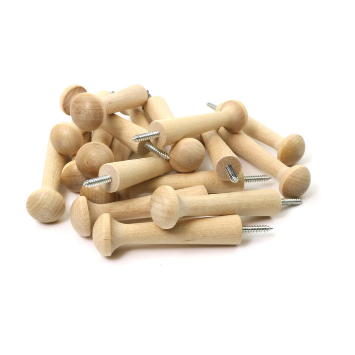 Birch Shaker Peg - Screw in Version 3.5" / 90mm