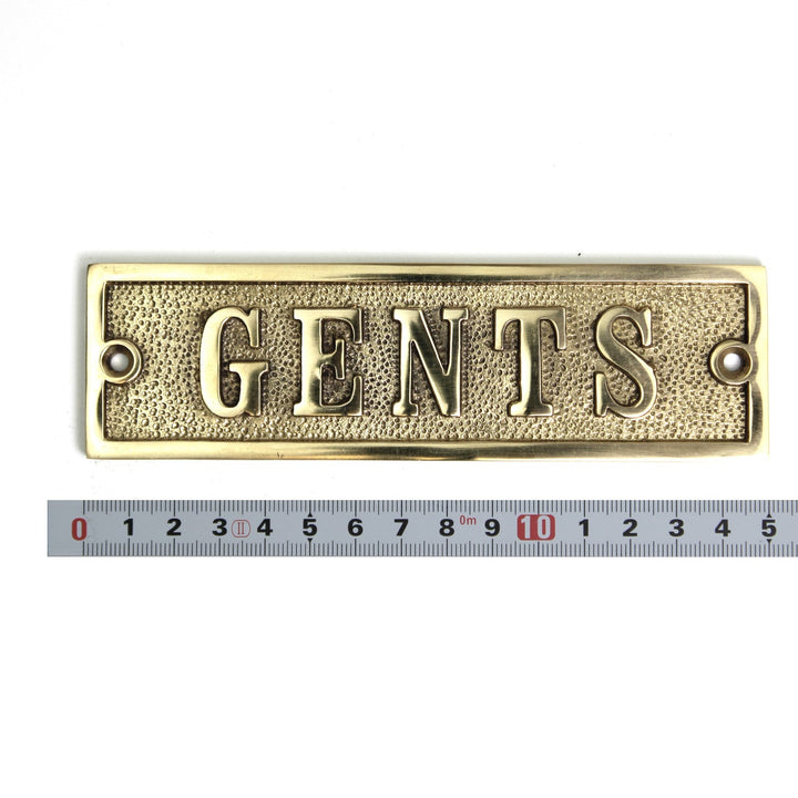 Solid Brass Gents Door Sign