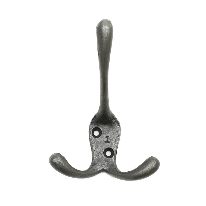 Antique Cast Iron Victorian Triple Coat Hook - Pack of 5 Hooks