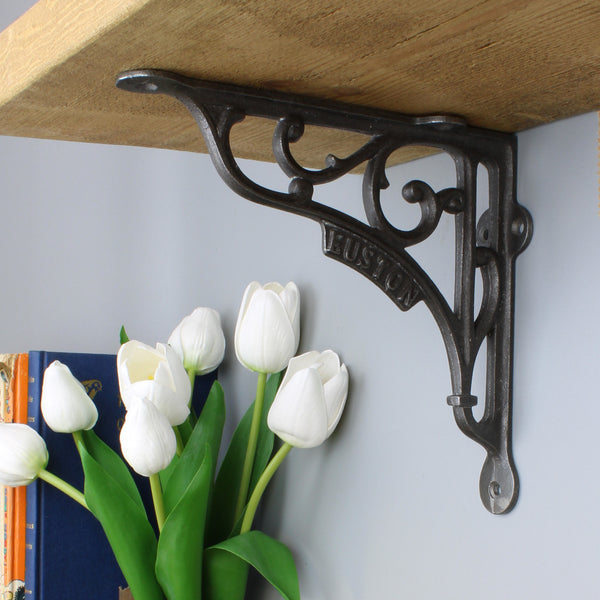 Pair of Antique Cast Iron London Euston Shelf Brackets