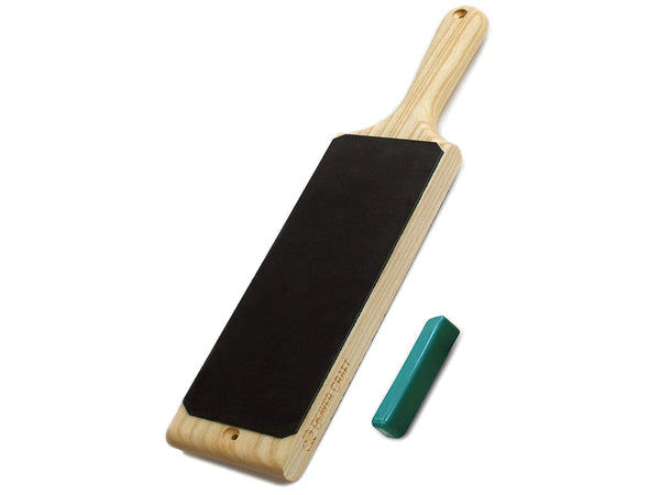 Beavercraft Dual-Sided Leather Paddle Strop with P1 Polishing Compound - LS1P1