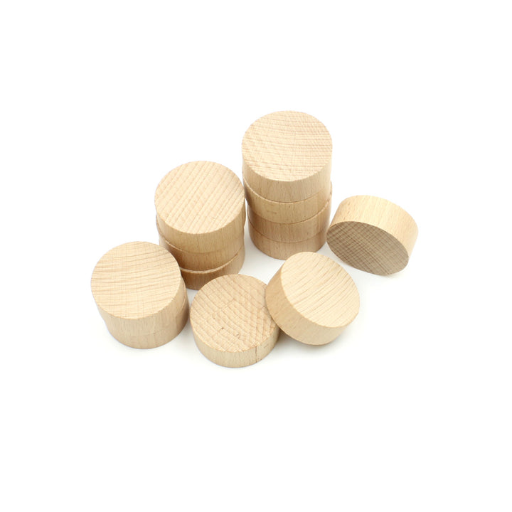 Pack of 12 Birch Wooden Craft Discs - 50mm Diameter