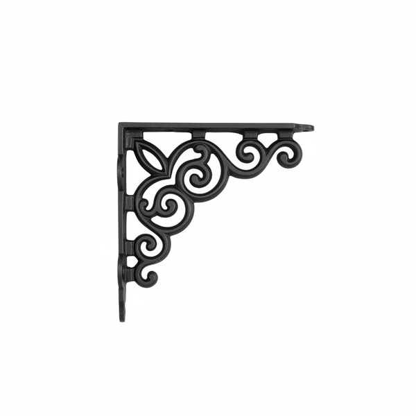 Antique Cast Iron Palace Scroll Shelf Brackets - 125mm x 125mm