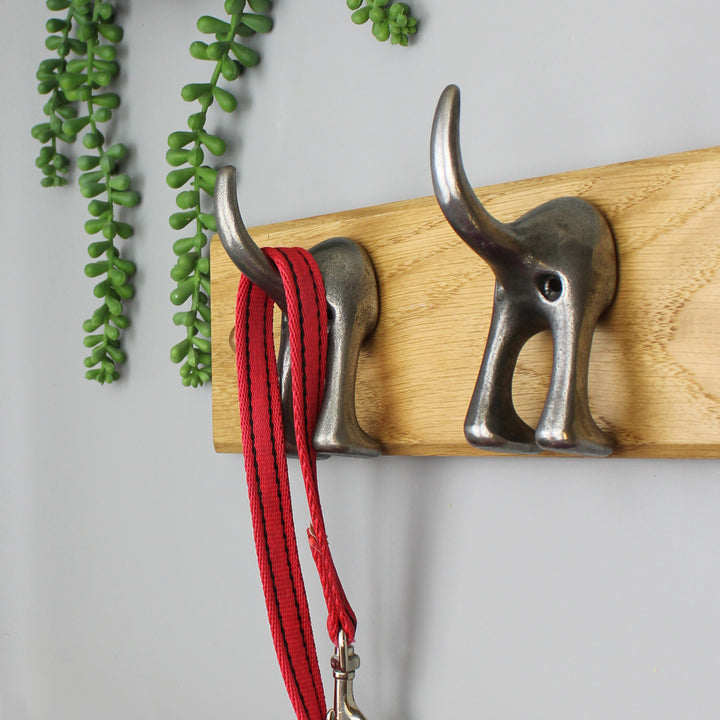 Pair of Heavy Duty Solid Cast Iron DOG TAIL Coat Hooks