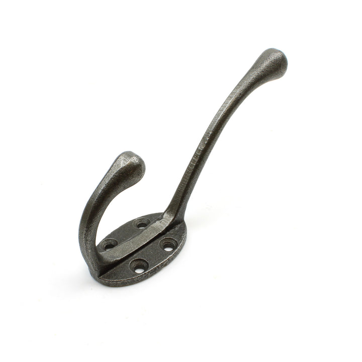 Hat & Coat Hook Victorian 4 hole Round Stem Ant Iron 110mm - Pack of 4 Hooks