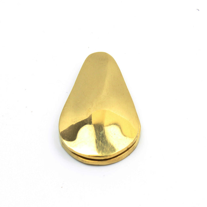 Peardrop Design Escutcheon with Cover in Polished Brass