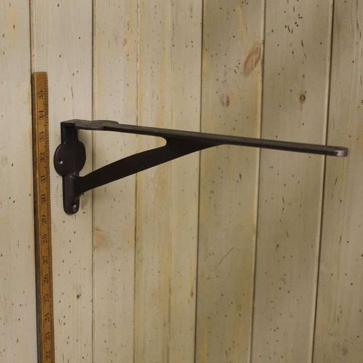 Pair of Antique Cast Iron Gallows Shelf Brackets - 350mm x 125mm