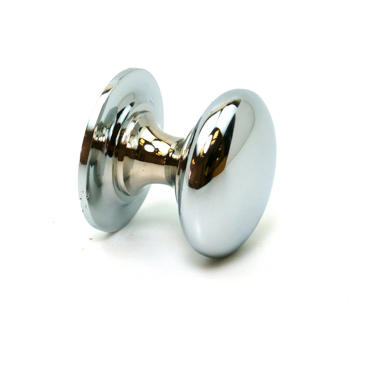 Chrome on Solid Brass Heavy Cabinet Knob - 35mm Diameter