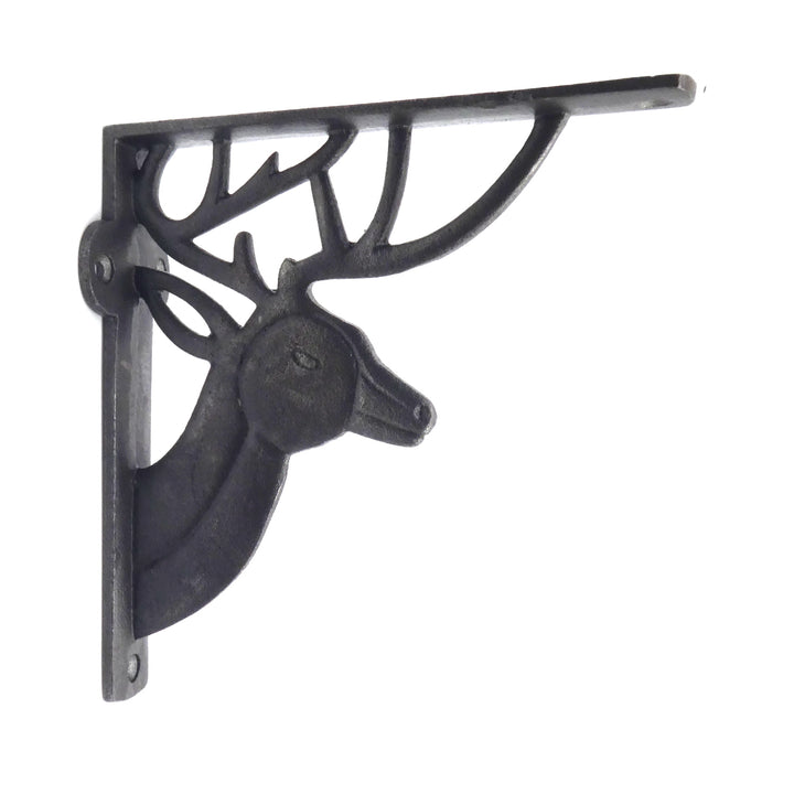 A Pair of Antique Cast Iron Deer Shelf Brackets - 150mm x 160mm