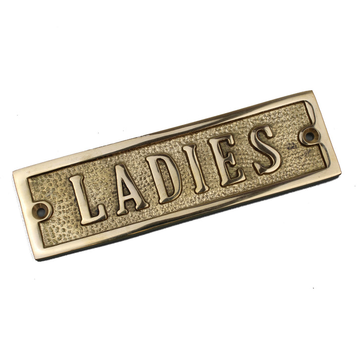 Solid Brass Ladies Door Sign