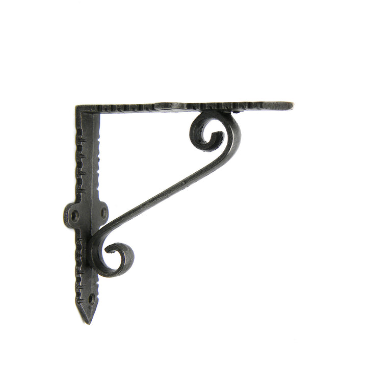 Pair of Antique Cast Iron Simple Scroll Shelf Brackets