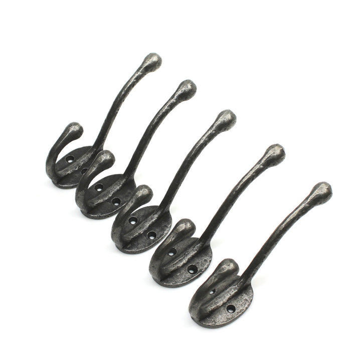 Antique Cast Iron Riven School house Hat and Coat Hook - Pack of 5