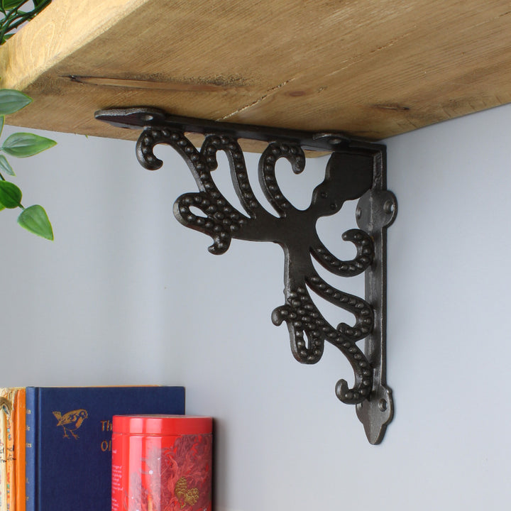 Pair of Antique Cast Iron Octopus Shelf Brackets