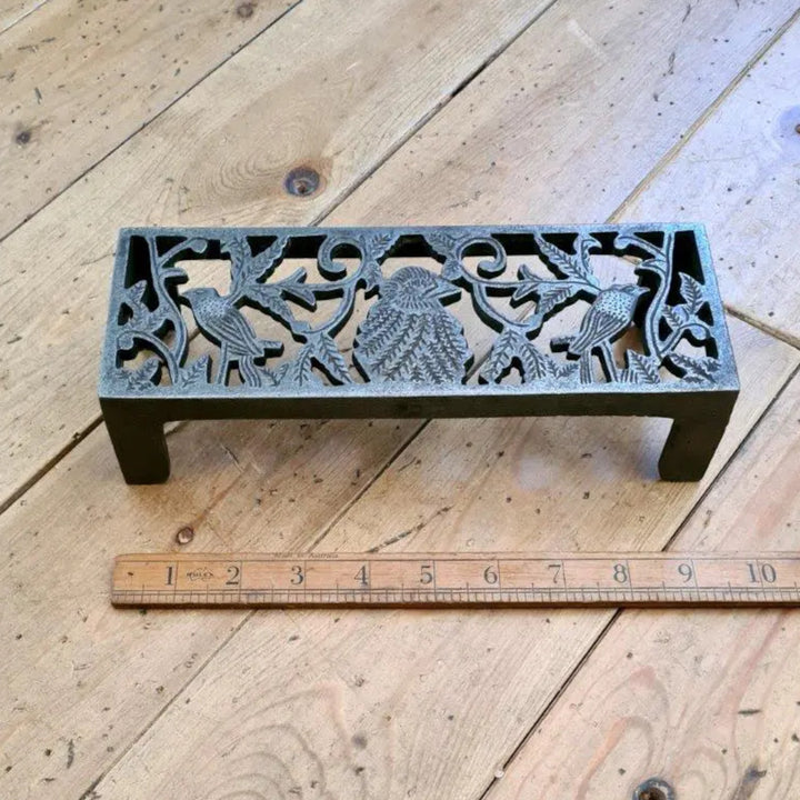 Antique Cast Iron Three Bird Single Air Brick Trivet 88mm x 240mm