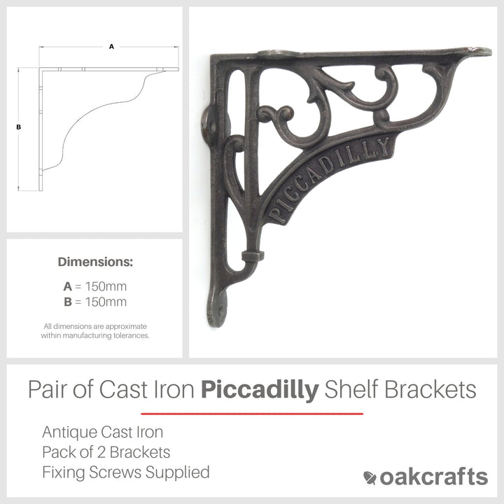 Piccadilly Victorian Style Shelf Brackets Antique Cast Iron