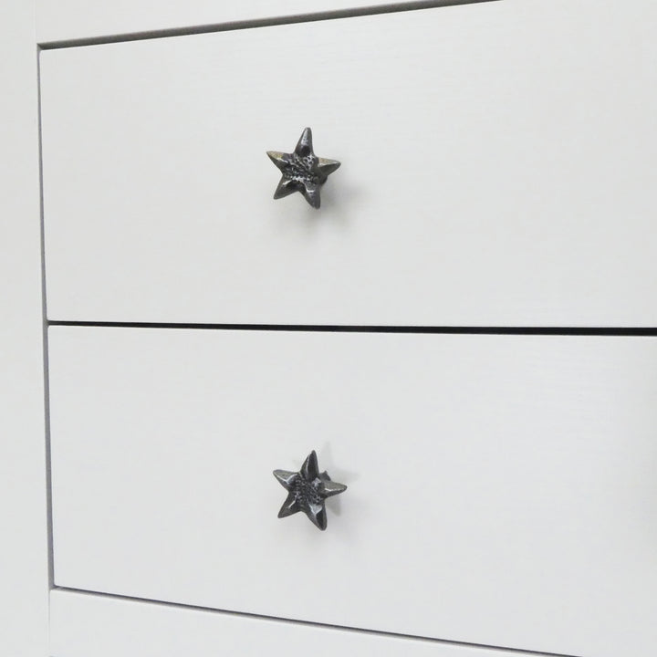 Small Cast Iron Star Cabinet Knob - Approx 35mm