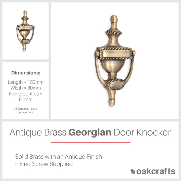 Solid Brass Georgian Door Knocker 150mm