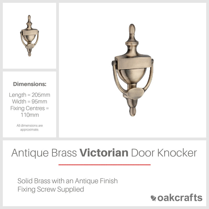 Solid Brass Victorian Door Knocker 200mm