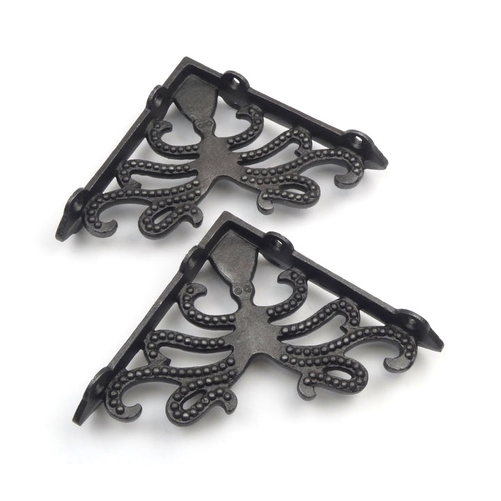 Pair of Antique Cast Iron Octopus Shelf Brackets