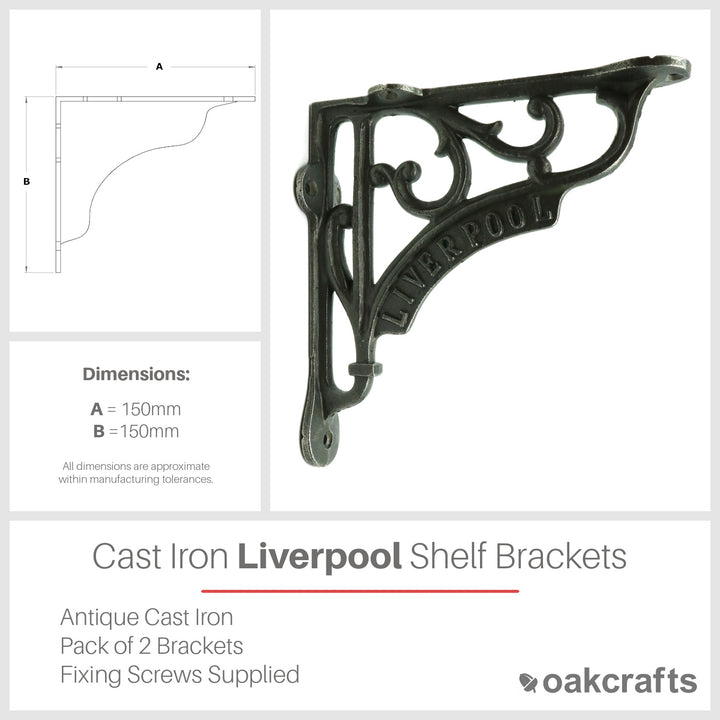 Liverpool Victorian Style Shelf Brackets Antique Cast Iron