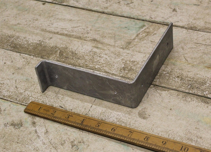 Pair of Medium Duty Galvanised Lipped Edge Utility Shelf Brackets - 150mm x 150mm