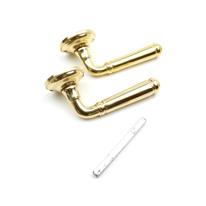 Solid Brass Lever Handle on Rose