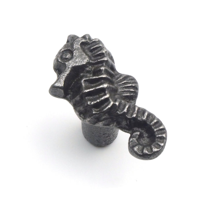 Small Cast Iron Seahorse Cabinet Knob - Approx 45mm