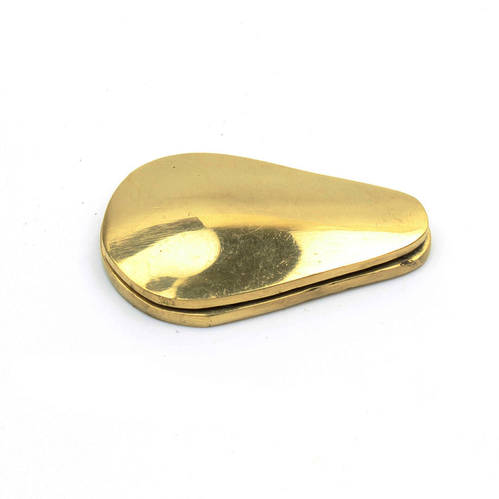 Peardrop Design Escutcheon with Cover in Polished Brass