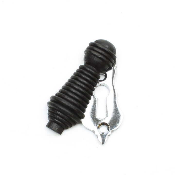 Beehive Escutcheon with Cover in Ebony and Chrome