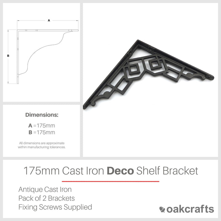 Pair of Art Deco Cast Iron Shelf Bracket