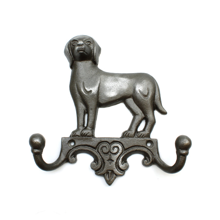 Antique Cast Iron Dog Design Twin Coat Hook