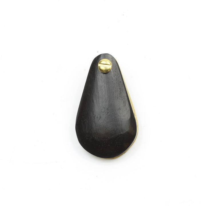 Peardrop Design Escutcheon with Cover in Ebony and Brass