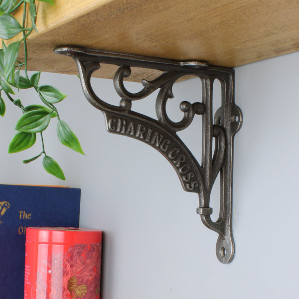 Pair of Antique Cast Iron Victorian Style 'Charing Cross' Shelf Brackets 