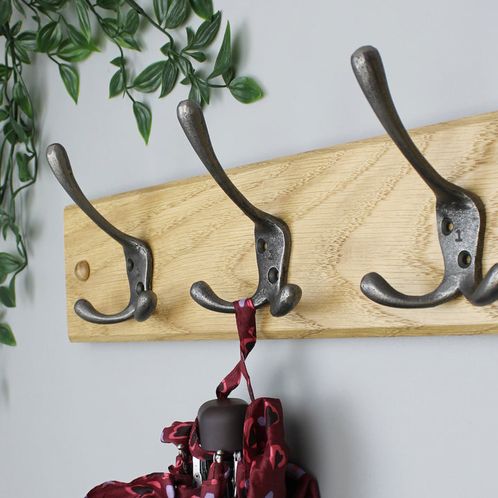 Antique Cast Iron Victorian Triple Coat Hook - Pack of 5 Hooks