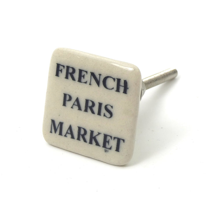 Ceramic Square French Market Cabinet Knob - 36mm Square