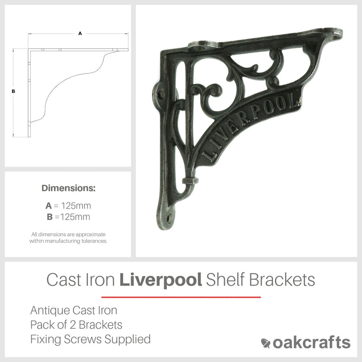 Liverpool Victorian Style Shelf Brackets Antique Cast Iron