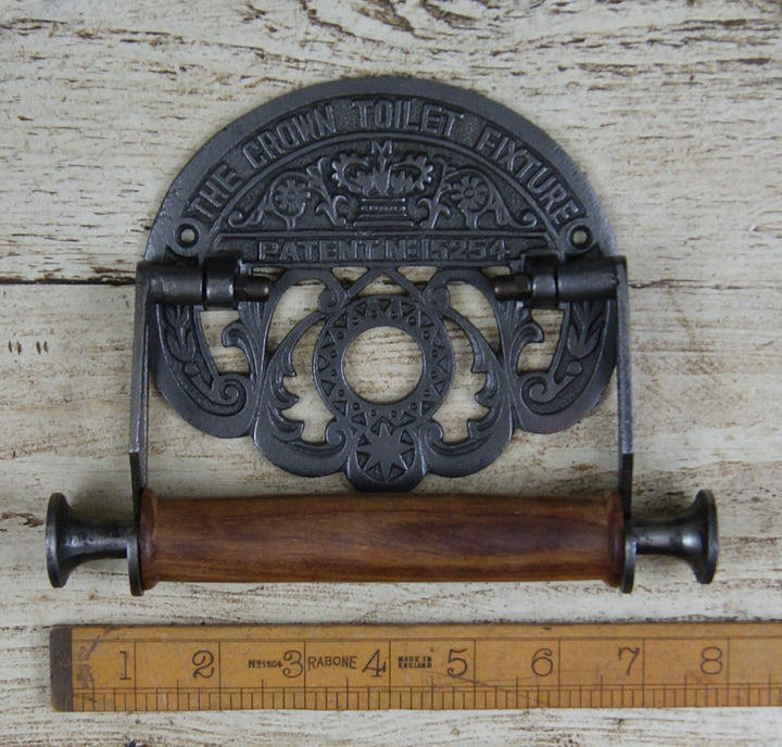 Antique Cast Iron Crown Fixture Toilet Roll Holder - 150mm