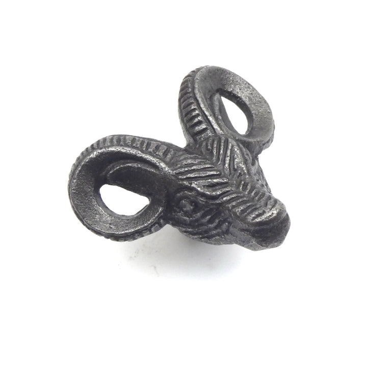 Small Cast Iron Ram Cabinet Knob - Approx 45mm