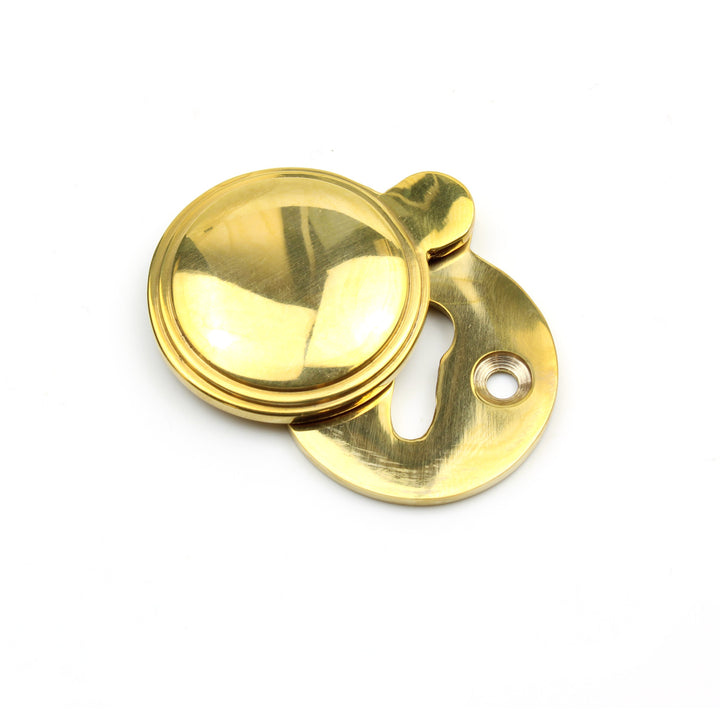 Solid Brass Keyhole Escutcheon with Cover - 35mm