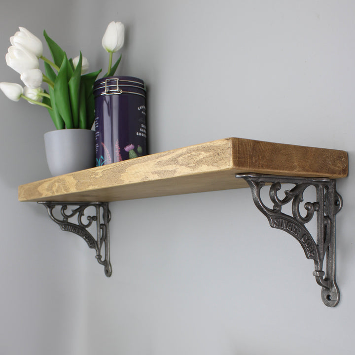 Shelf Kit with Cast Iron Victorian Style Singer Corp Shelf Brackets and 180mm Shelf