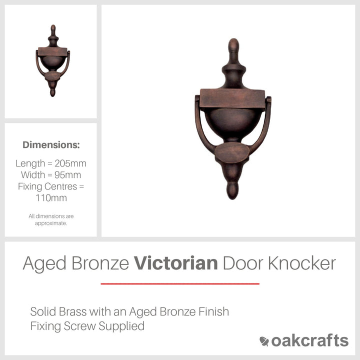 Solid Brass Victorian Door Knocker 200mm