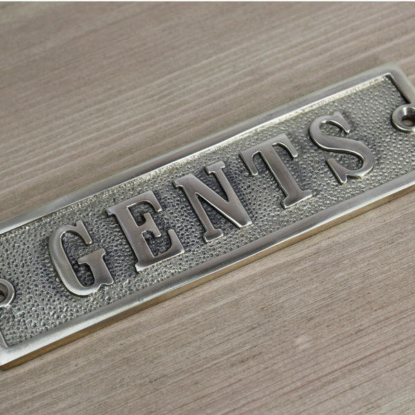 Solid Brass Gents Door Sign