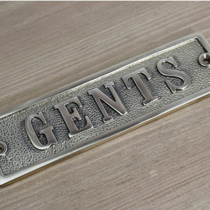Solid Brass Gents Door Sign