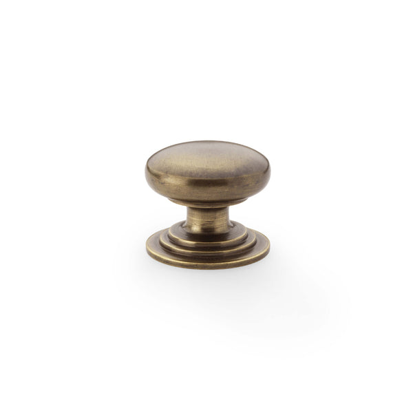 Alexander & Wilks Waltz Round Cupboard Knob on Stepped Rose