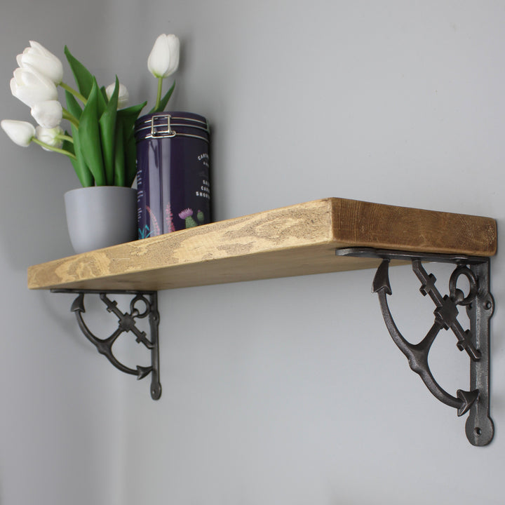 Shelf Kit with Cast Iron Anchor Shelf Brackets and 180mm Shelf