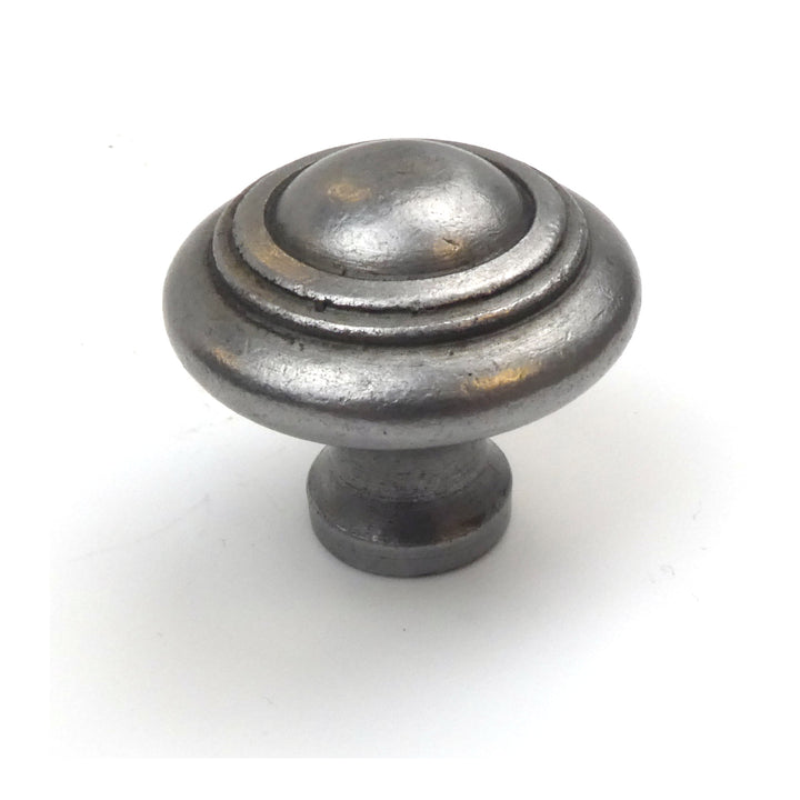 Domed Cast Iron Knob With Rings - 32mm Diameter
