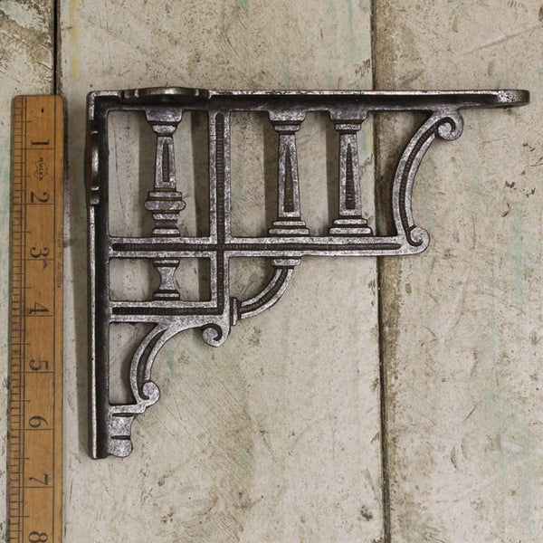 Pair of Antique Cast Iron Corinthian Column Shelf Brackets - 200mm x 195mm