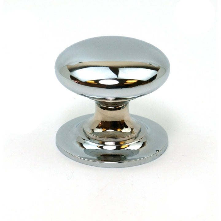 Chrome on Solid Brass Heavy Cabinet Knob - 35mm Diameter