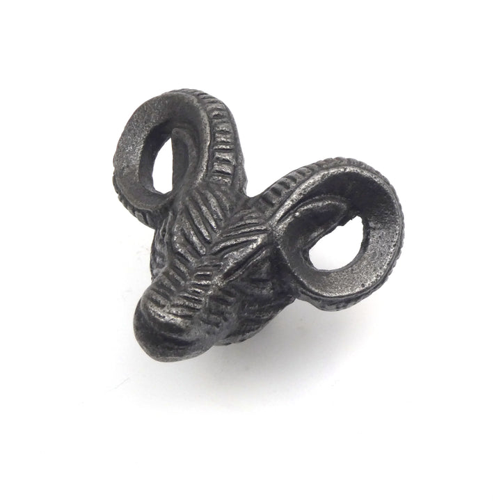 Small Cast Iron Ram Cabinet Knob - Approx 45mm